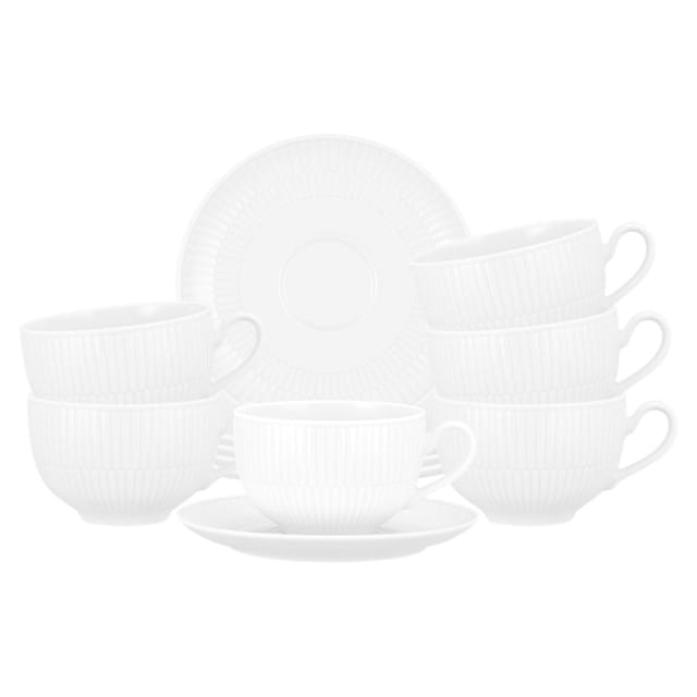 Seltmann Weiden Amina Milchkaffeetasse mit Untertasse 350 ml 6er Set Weiß