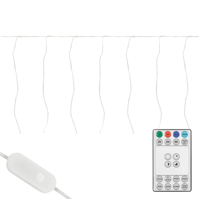 ECD Germany LED Lichterkette Lichtervorhang mit 240 LEDs Warmweiß