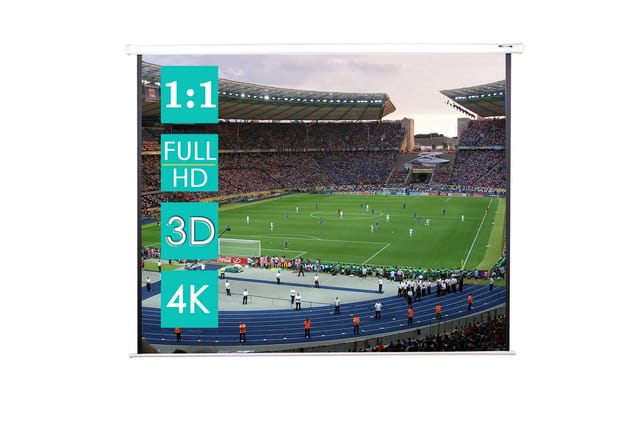 CCLIFE Beamer Leinwand Inklusiv Montagematerial 85 Zoll Projektionsleinwand Rolloleinwand Heimkino Mobile
