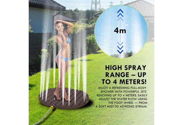 CCLIFE Gartendusche Bodendusche Outdoor Fontänenhöhe 4m Braun