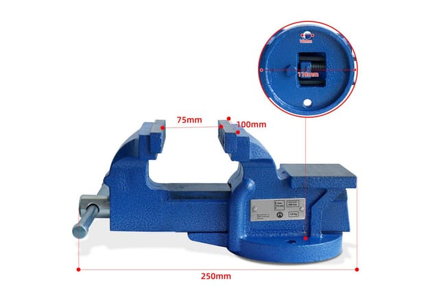 CCLIFE Feststehend Schraubstock Gusseisen 100mm für Werkbank Werkbankschraubstock Parallelschraubstock
