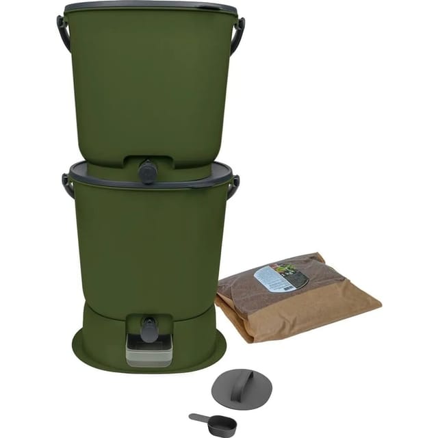 Skaza Biomülleimer Bokashi Essential 2er Set Olivegrün