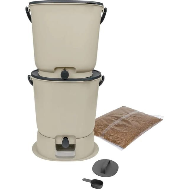 Skaza Biomülleimer Bokashi Essential 2er Set Cremeweiß