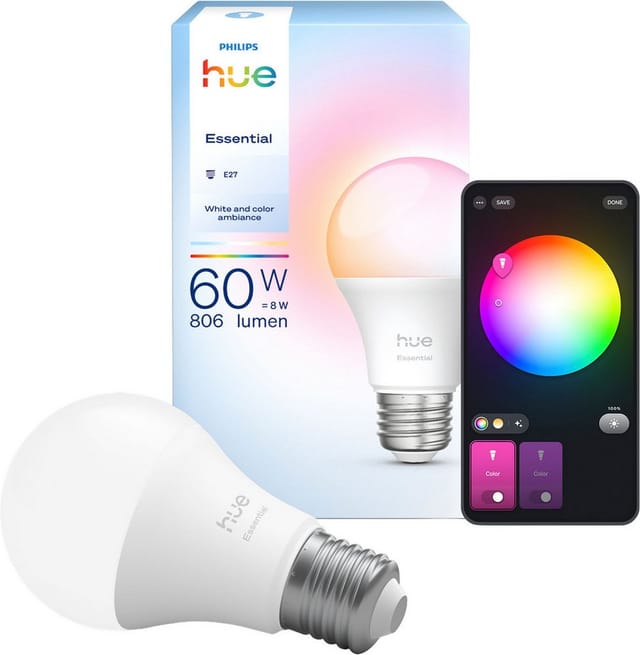 Philips Hue Leuchtmittel E27 Glühlampenform 6.500 K 806,m 8 W