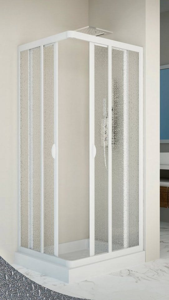 Forte Eckduschkabine Vela 90x90 cm Duschkabine Eckeinstieg für Badezimmer