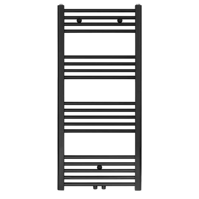 Belrad Badheizkörper Mittelanschluss Schwarz Matt Gebürstet 1200 X 500 HxB 537W
