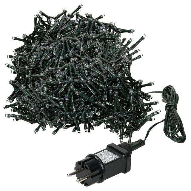 ECD Germany LED Cluster Lichterkette 20m Länge 1000 LEDs Extra Warmweiß 3m IP44