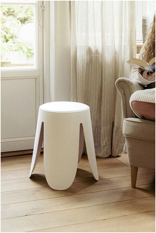 Wenko Badhocker Comiso Ø 44,5 cm x 46 cm Weiß Matt
