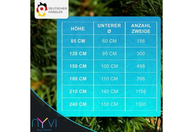 NYVI Weihnachtsbaum Xmas Premium 85 cm Spritzguss Voll-PE