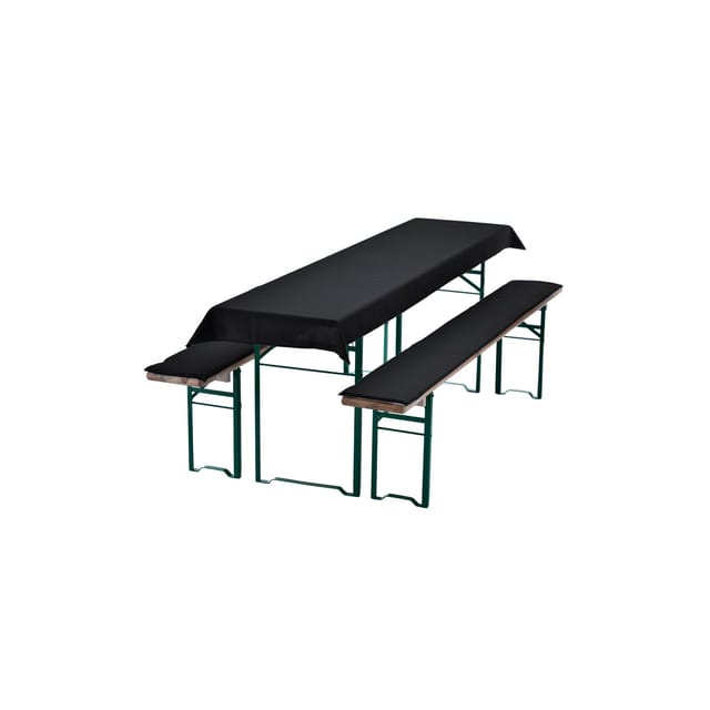 NYVI Bierbankauflagen Set 240x70cm Uni Schwarz
