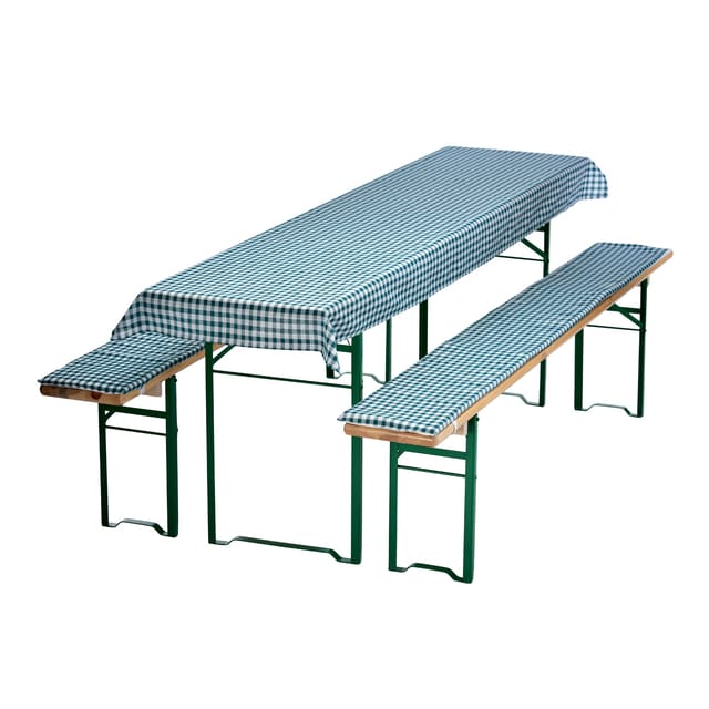 NYVI Bierbankauflagen Set 130x70cm Grün Kariert