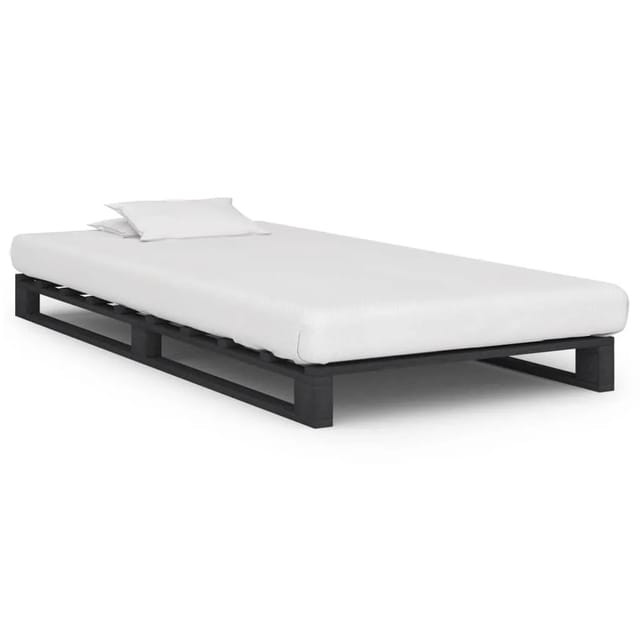vidaXL Palettenbett Grau Massivholz Kiefer 90x200 cm 285248
