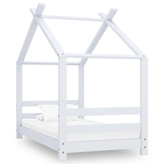 vidaXL Kinder-Bettgestell Weiß Massivholz Kiefer 70x140 cm 289610