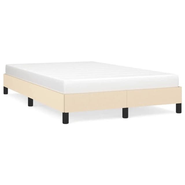 vidaXL Bettgestell ohne Matratze Creme 120x190 cm Stoff 379487