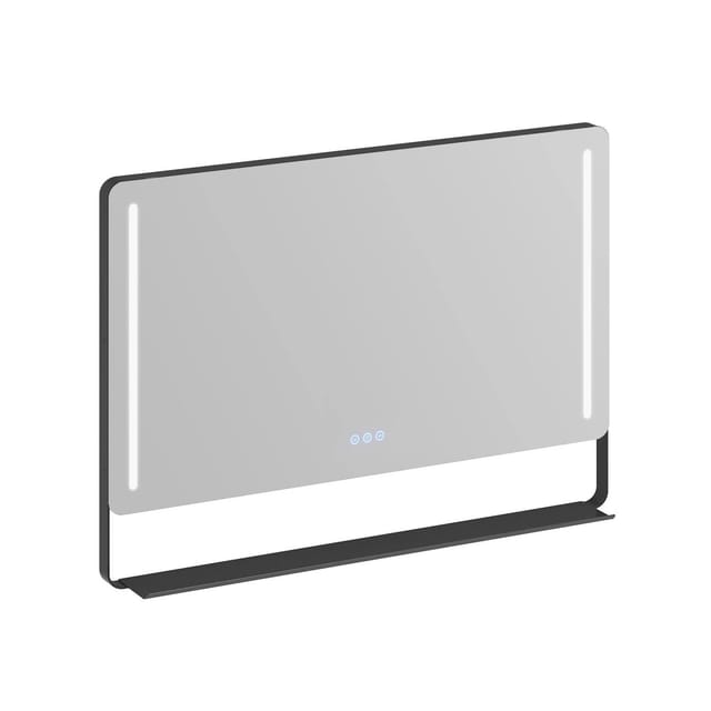 Aquabatos Spiegel 100 x 70 cm Badspiegel mit Beleuchtung Antibeschlag Wandspiegel mit Ablage Rechteckiger Lichtspiegel Dimmbar Touchschalter LED
