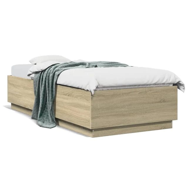 vidaXL Bettgestell Sonoma-Eiche 90x200 cm Holzwerkstoff 3209725