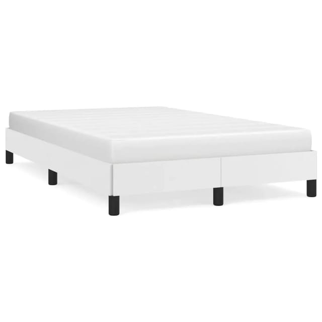 vidaXL Bettgestell ohne Matratze Weiß 120x190 cm Kunstleder 3269620