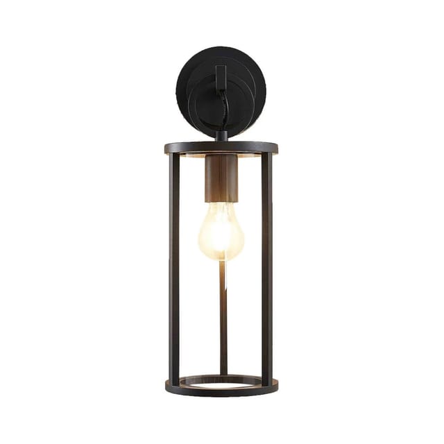 Lucande Wandleuchte Außen Laterne Emmeline 9616162 Spritzwassergeschützt Modern in Schwarz aus Aluminium 1-flammig E27