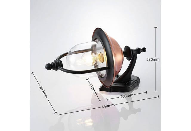 Lindby Wandleuchte Außen Laterne Clint 9630098 Spritzwassergeschützt Retro Vintage Antik in Kupfer aus Aluminium 1-flammig E27