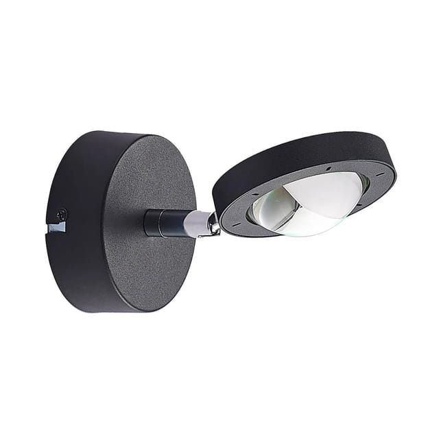 Lindby LED Wandleuchte Wandlampe Innen Edonita 9052002 Modern in Schwarz aus Metall 1-flammig Wohnzimmerleuchte
