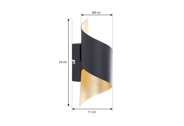 Lindby Wandleuchte Wandlampe Innen Desirio 9624514 Modern in Schwarz aus Metall 1-flammig G9 Schlafzimmerleuchte