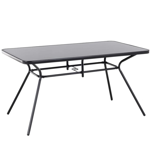 Beliani Gartentisch LIVO Schwarz 140x80x73