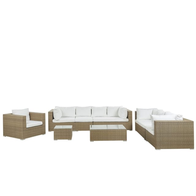 Beliani Sitzgruppe MAESTRO Hellbraun 90x282x70