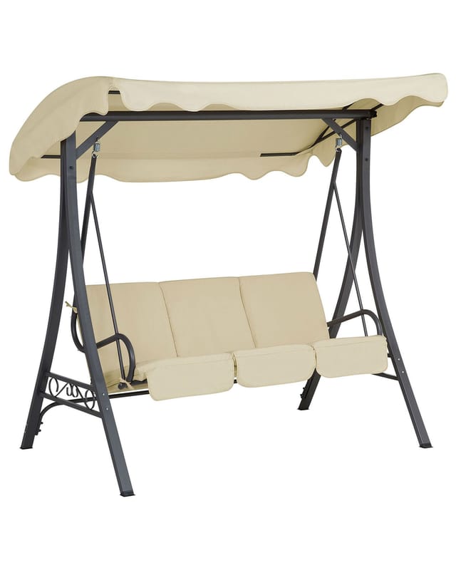 Beliani Gartenschaukel GARBO Beige 112x185x184