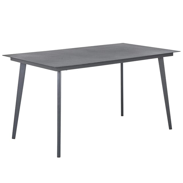 Beliani Gartentisch MILETO Dunkelgrau 80x140x75