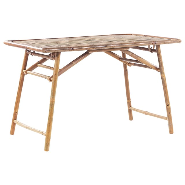Beliani Klappbarer Tisch MOLISE Heller Holzfarbton 120x69x74