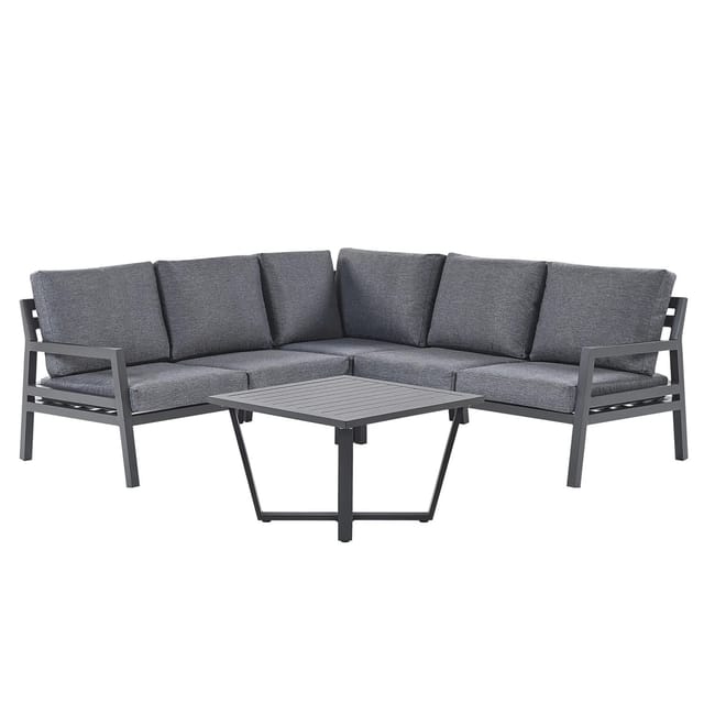 Beliani Lounge Set VIZZINI Dunkelgrau 200x200x70