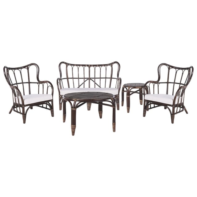 Beliani Sitzgruppe BRINDISI Dunkelbraun 68x119x78