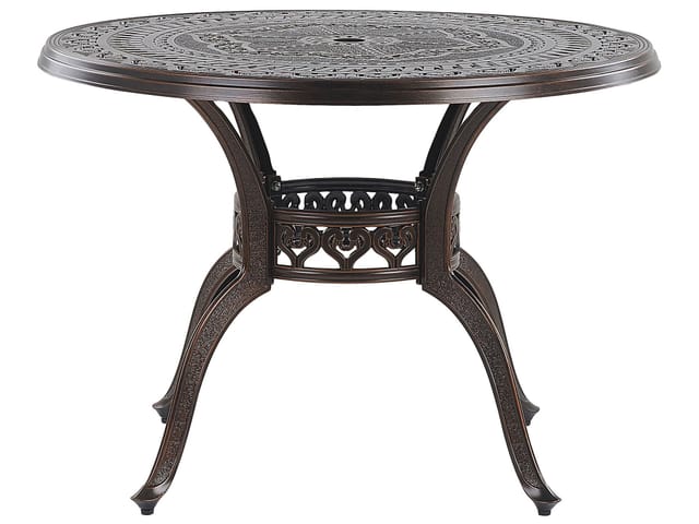 Beliani Gartentisch SALENTO Dunkelbraun 102x102x72