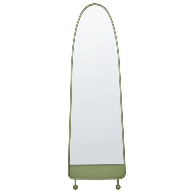 Beliani Wandspiegel PARNAY Olivgrün 3x45x146