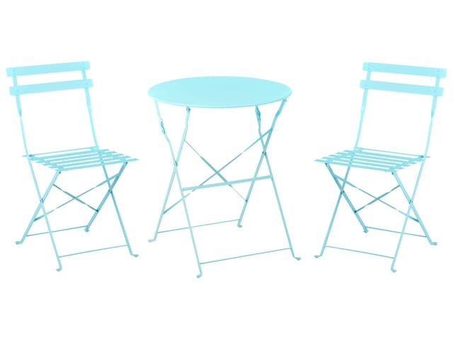 Beliani Bistro Set FIORI Türkis 60x60x80