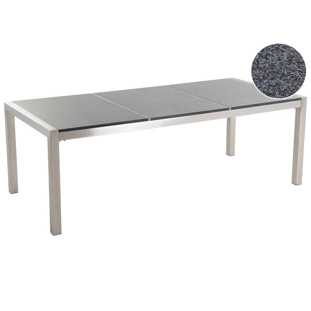 Beliani Gartentisch GROSSETO Dunkelgrau 220x100x74