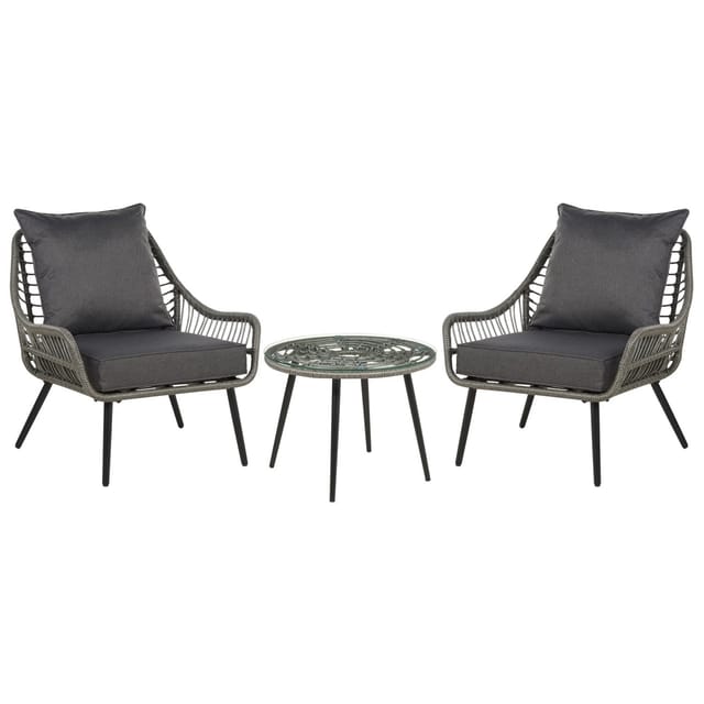 Beliani Bistro Set LAURETO Dunkelgrau