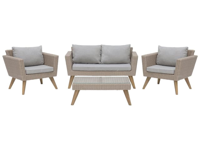 Beliani Sitzgruppe VITTORIA Taupe 70x135x71