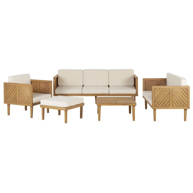 Beliani Sitzgruppe BARATTI Hellbeige 65x179x76