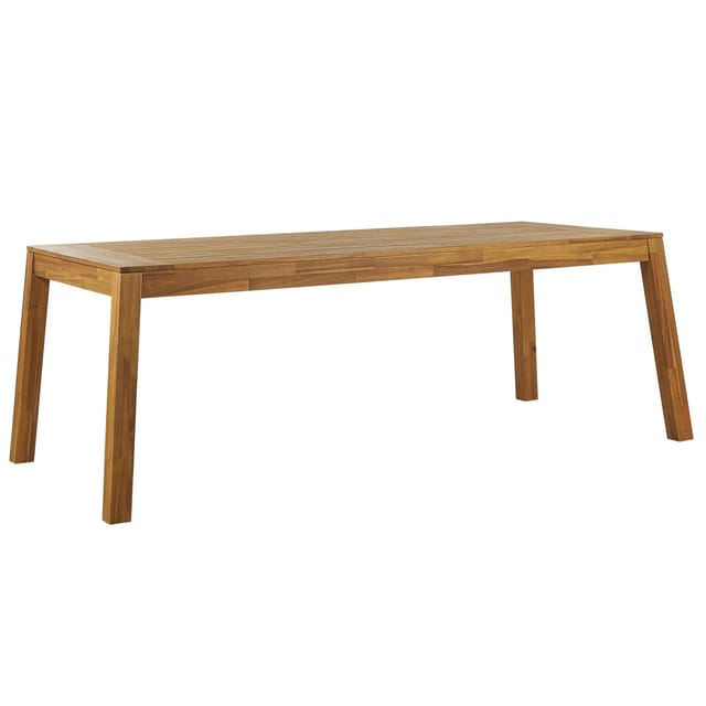 Beliani Gartentisch LIVORNO Heller Holzfarbton 210x90x77
