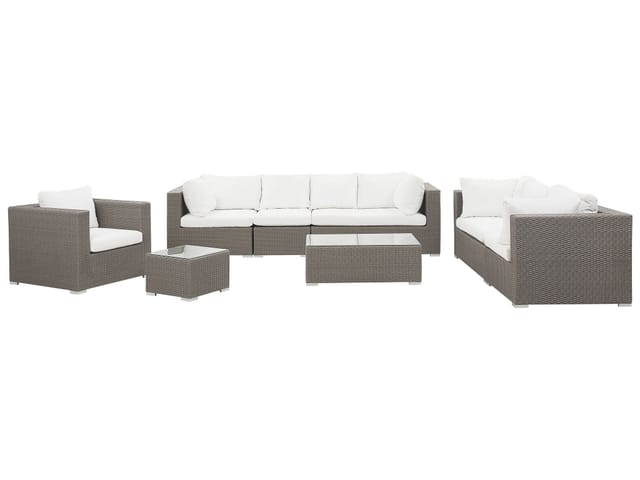 Beliani Lounge Set MAESTRO Taupe 90x282x70