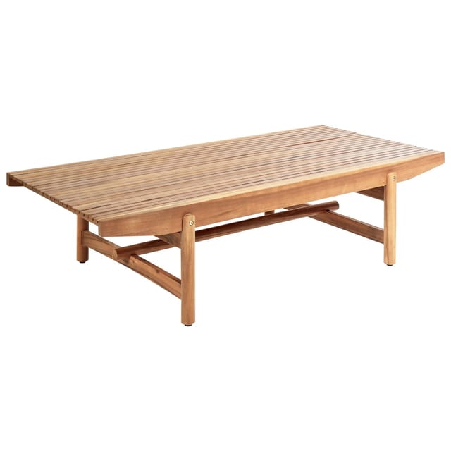 Beliani Gartentisch GIAVENO Heller Holzfarbton 145x79x38