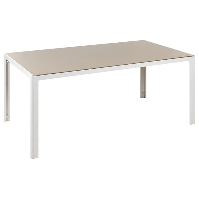 Beliani Gartentisch CATANIA Beige Weiss 160x91x71
