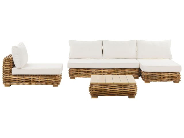 Beliani Lounge Set VARALLO Cremeweiß 160x240x57