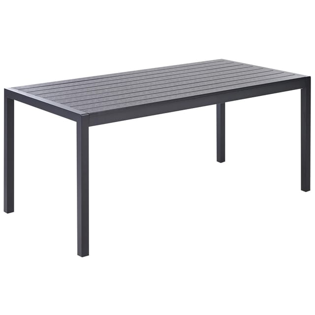 Beliani Gartentisch VERNIO Schwarz 180x90x76