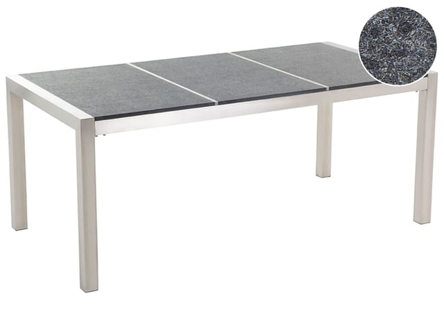 Beliani Gartentisch GROSSETO Graphitgrau 180x90x74