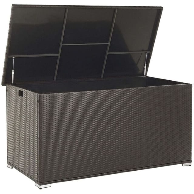 Beliani Truhe MODENA Dunkelbraun 75x155x80