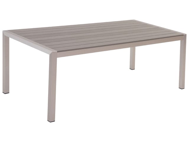 Beliani Gartentisch VERNIO Grau Silber 180x90x76