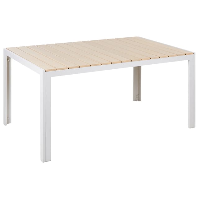 Beliani Gartentisch COMO Beige Weiss 150x90x74