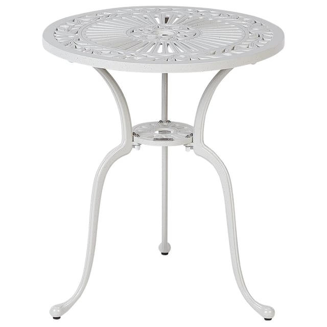 Beliani Gartentisch DASCIO Cremeweiß 61x61x71